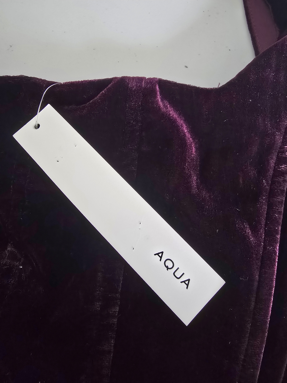 AQUA Velvet Corset Peplum Top M Purple NWT Coquette - Picture 7 of 7